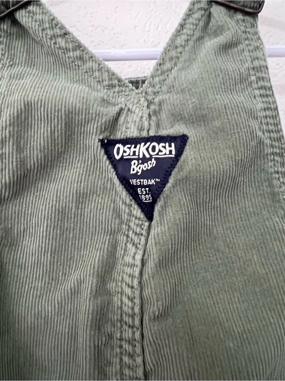 OshKosh B'gosh Olive Green Corduroy Toddler Adjustable Overalls Size 18 Months